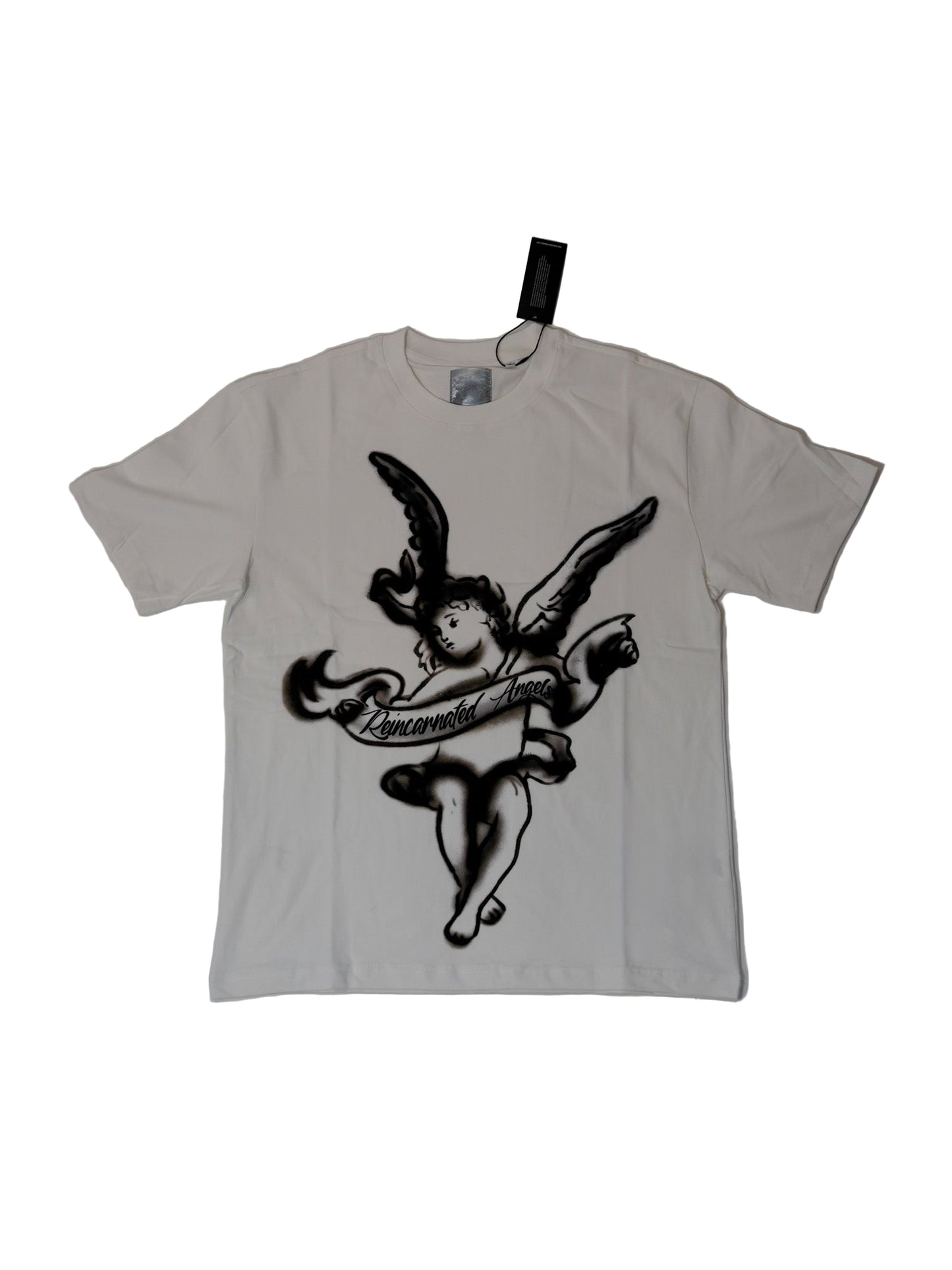 Cherub Noir T-shirt White|Reincarnated Angels Air Brush Collection l