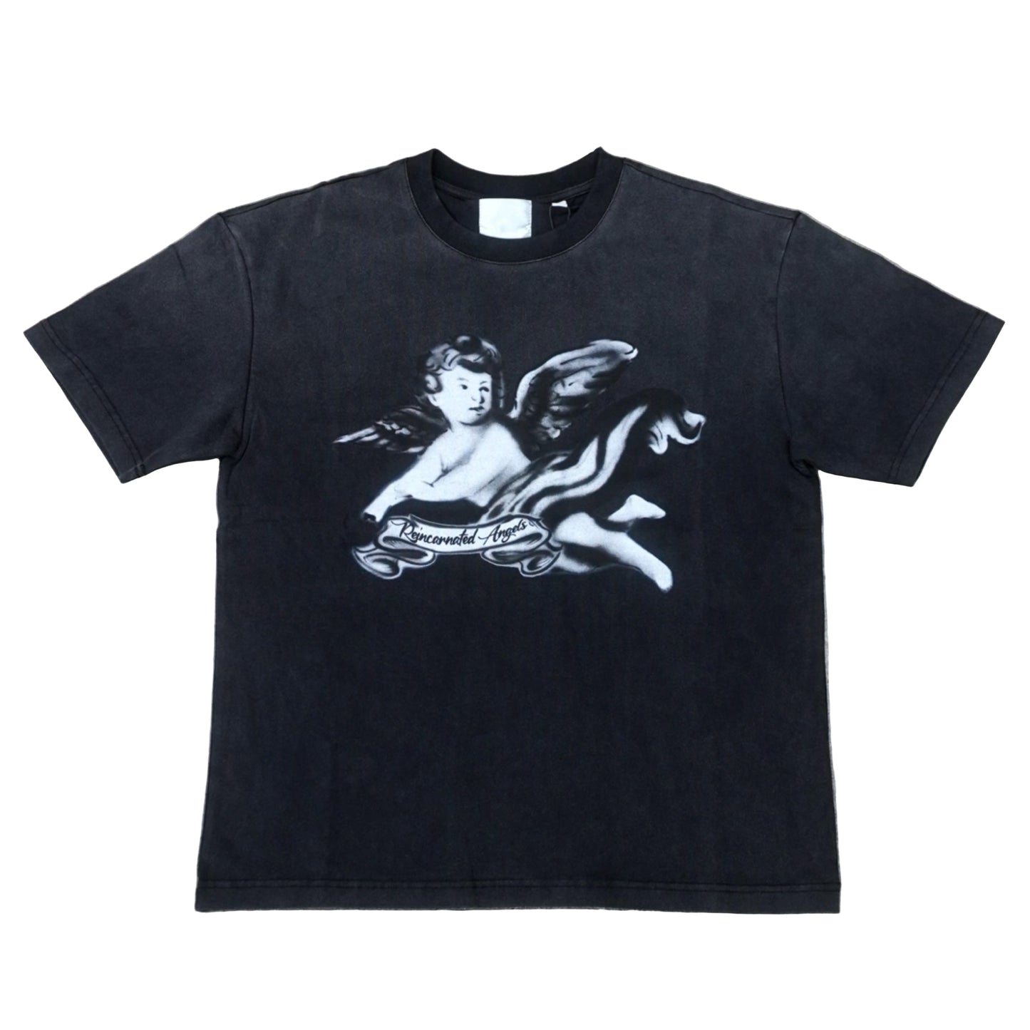Cherub Noir Washed Black/Grey T-shirt|Reincarnated Angels Air Brush Collection l