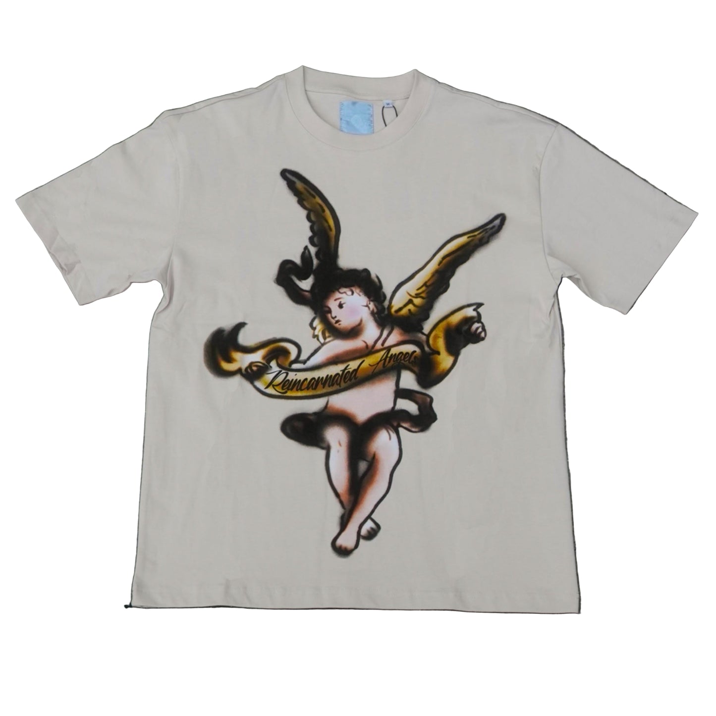 Cherub Noir 2.0 T-shirt Cream|Reincarnated Angels Air Brush Collection l